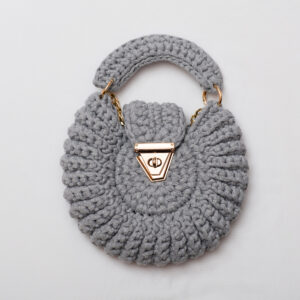 Cartera Crochet Gris